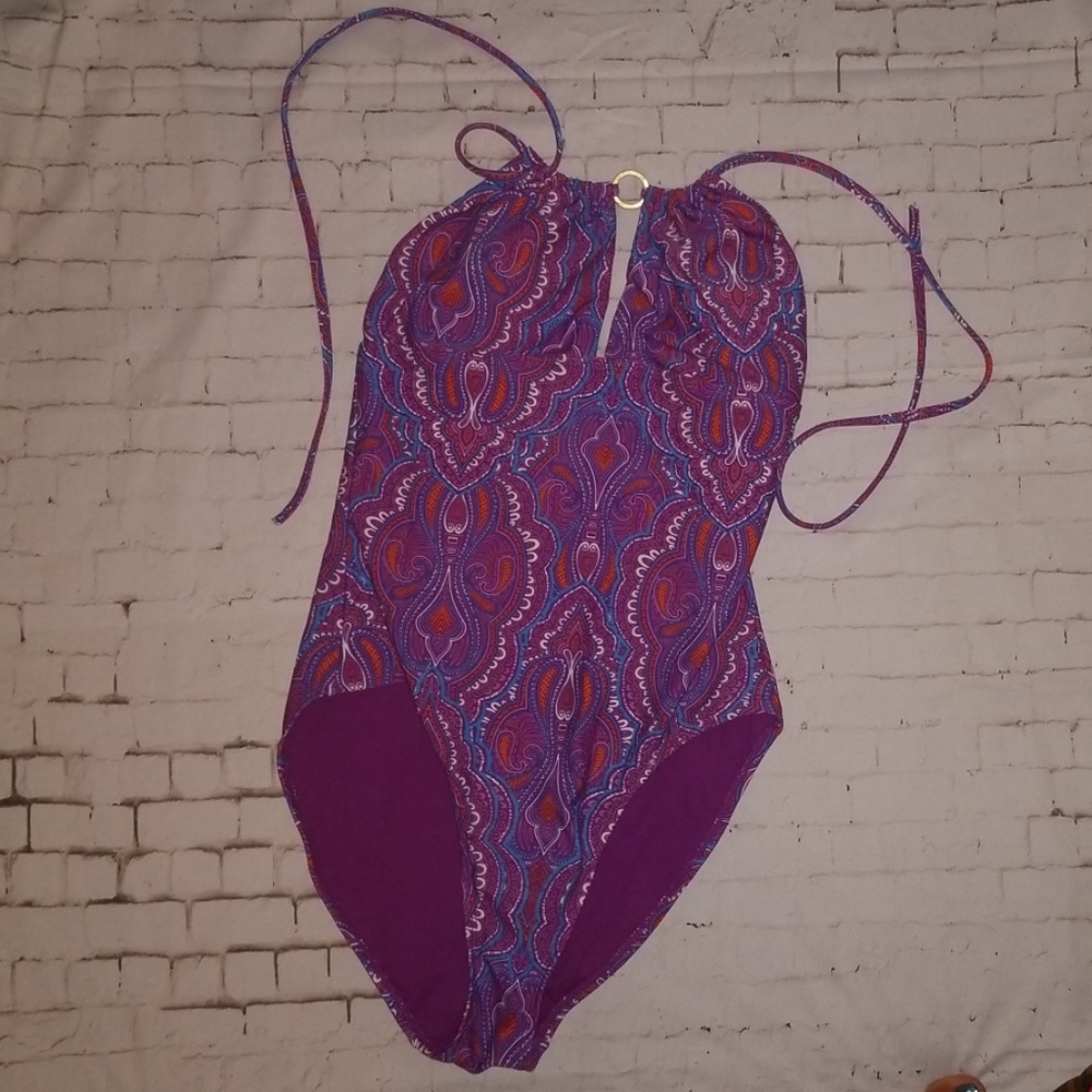 EUC Old Navy Paisley Print Halter Swimsuit